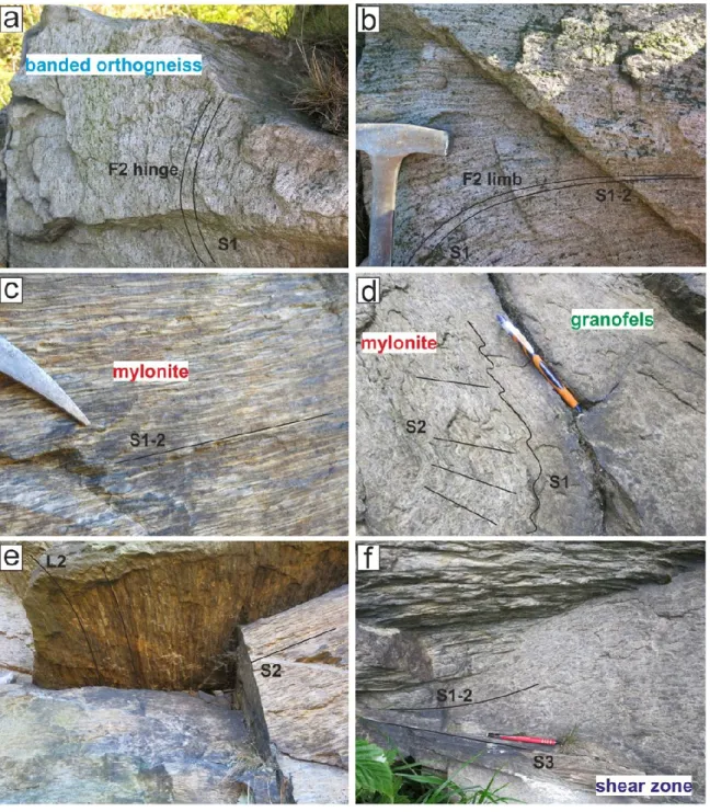 Fig. 24  Deformation structures identified at the locality (for location of photographs see  Fig
