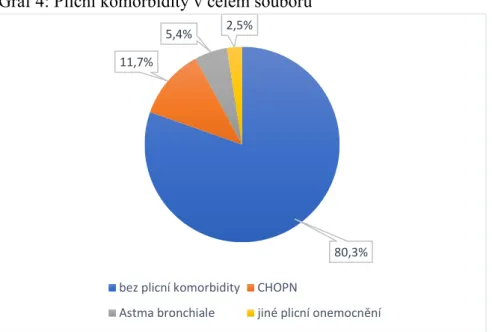 Graf 4: Plicní komorbidity v celém souboru