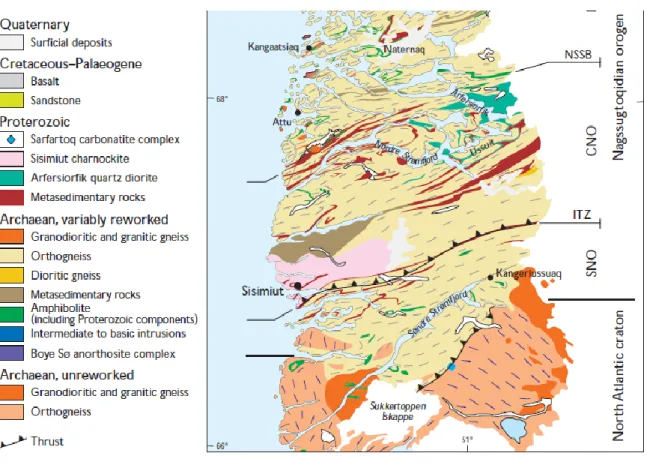 Figur 4. Geologien i området (Hollis, et al., 2006).
