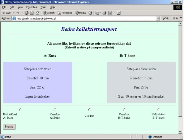 Figur 13.1: Eksempel på skjermbilde fra samvalg nr 3. Kilde: Samvalganalyse for Oslo  og Akershus 2002 