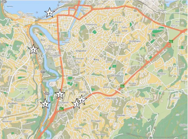 Figur 5.2.1: Hendelsesstrekninger i CONTRAM.   