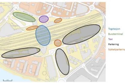 Figur V1.2: Kart over Lillestrøm stasjonsområde 