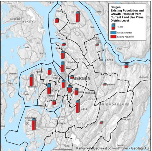 Figure S-2: Estimated growth potential according to the strategic general plan City of Bergen