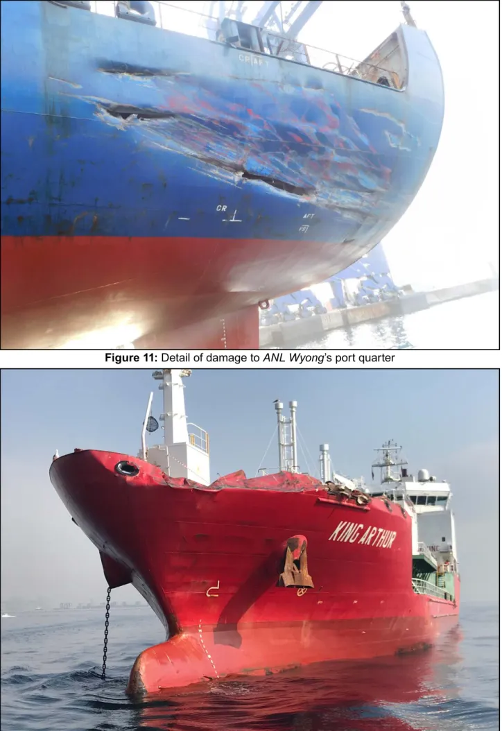Figure 11: Detail of damage to ANL Wyong’s port quarter