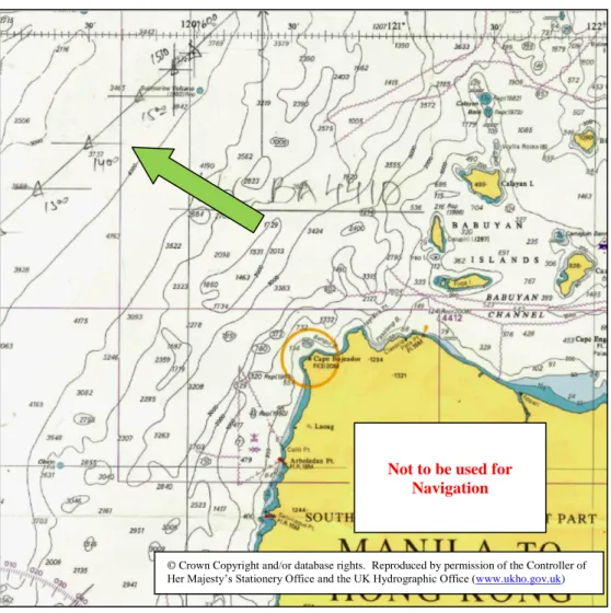 Figure 2: Extract from BA Chart 3489, which was in use on 07 May 2015 