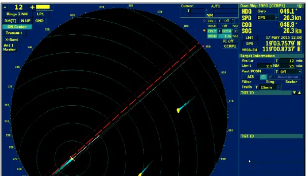 Figure 3: Radar screen shot at 1200 on 07 May 2015 