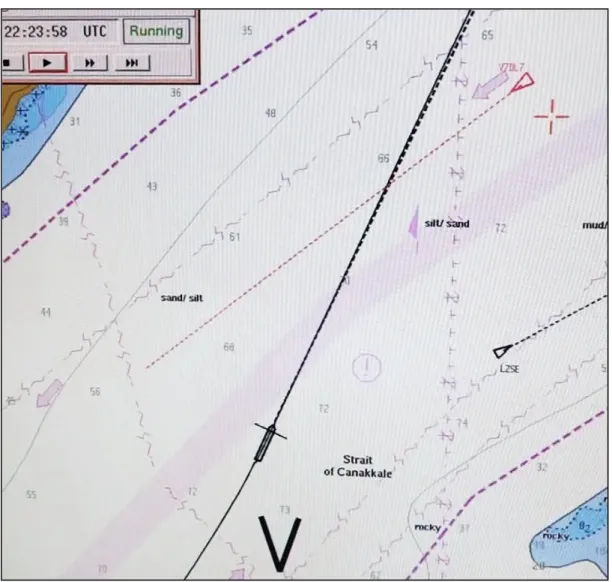 Figure 8: Positions of vessels at 0123:58 