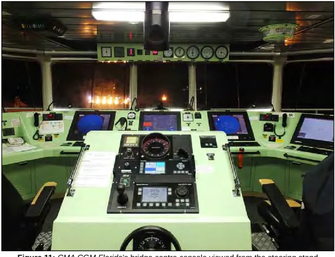 Figure 12: CMA CGM Florida’s bridge centre console, port side workstation area