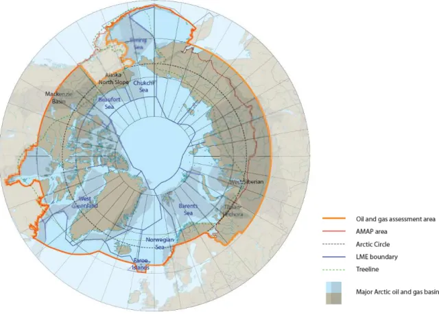 Figure 4 Arctic and cold regions defined in ISO 19906:2010 