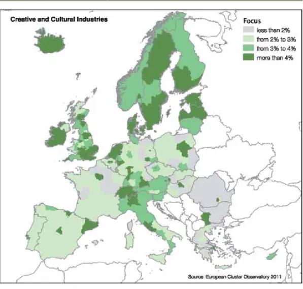 Figure 2: CCI Focus: Creative and cultural industries share of regional labour force 2009 