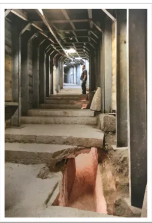 Figure 3.3 Stepped Street with Drainage Channel  underneath, as excavated by Reich and Shukron  north of the Siloam Pool (Source: Reich 2011, 239) 
