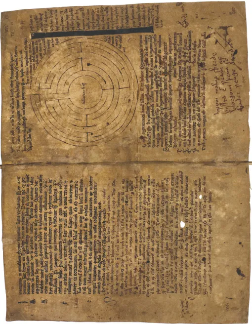 Fig. 20.8: Labyrinth diagram and mensura Christi, one 16th-part of Christ ’ s body length