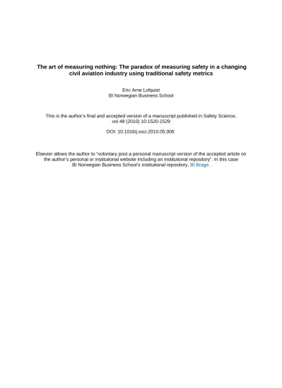 The art of measuring nothing: The paradox of measuring safety in a ...