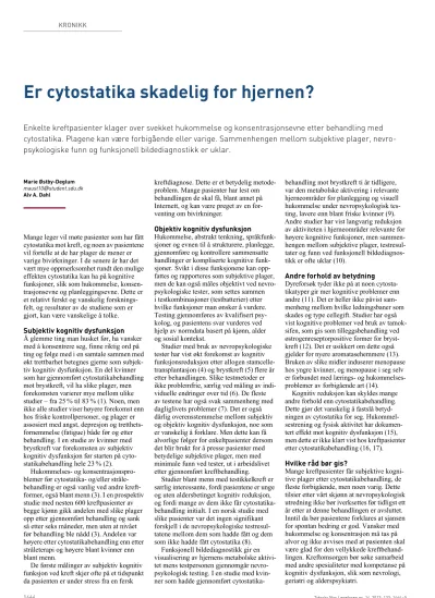 Er Cytostatika Skadelig For Hjernen?