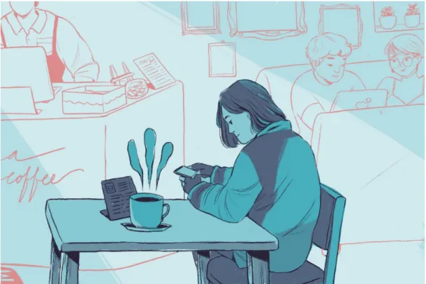 Illustration 2: Driver waits for a food order to be prepared for pick-up 