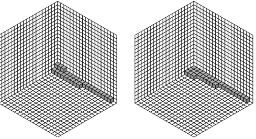 Figure 12: The two staircase diagrams of the initial ideals of Example 5.8.8.