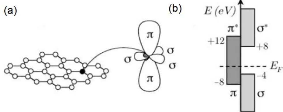 Figure 4: (a) σ- and  π- orbitals formed by sp 2  orbital hybridizations in graphene and hBN