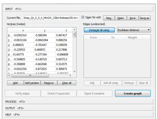 Figure C.1 The INPUT tab of the application provides the tools to set the graph to be processed