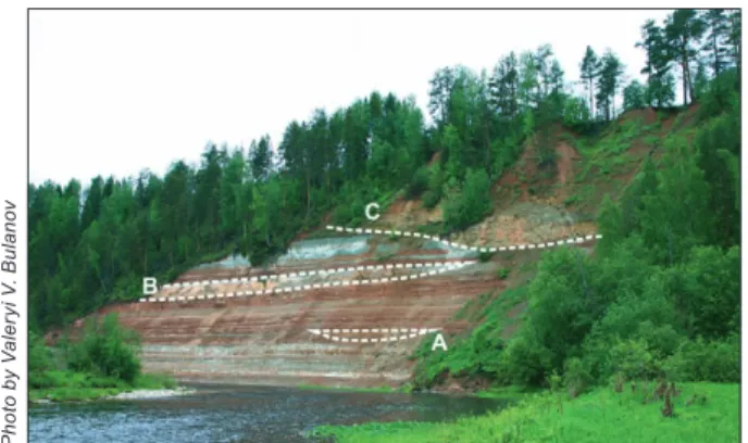 Fig. 13. Mariyushkina Sluda section on the Strelna  River contains three fluvial channels.