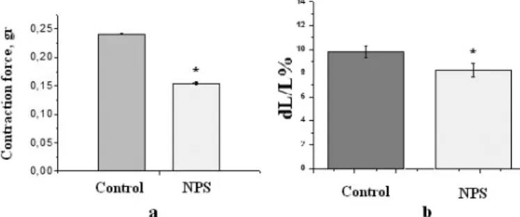 Fig. 2. Effects of CaSR inhibition on heart muscle stripes (a: n=10) and iso- iso-lated cardiomyocytes (b: n=72), *p&lt;0,05