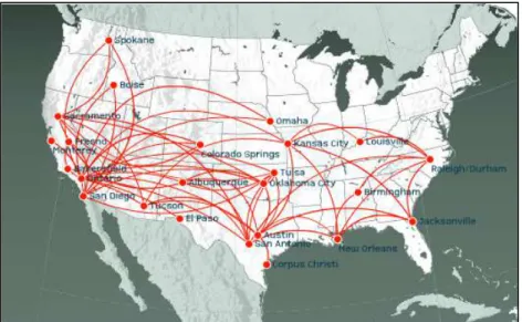 Figure 2.  Express Jet point-to point network in 2007.  