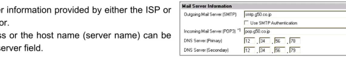Table 5-2 Items that Require Settings to Be Made (Mail Server Information) 