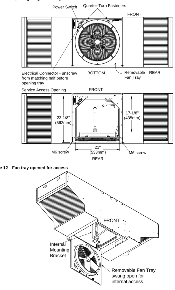 Figure 11 Opening hinged fan tray 