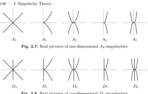 Fig. 2.8. Real pictures of one-dimensional D k -singularities