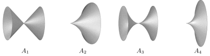Fig. 2.10. Real pictures of two-dimensional A k -singularities