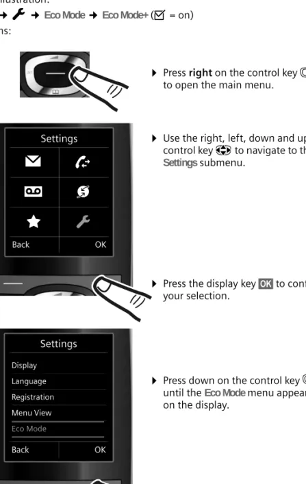 Illustration of operating steps in the user guide