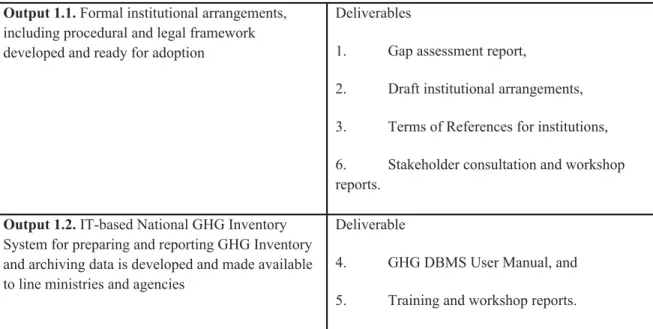 Table 11: knowledge outputs of the project