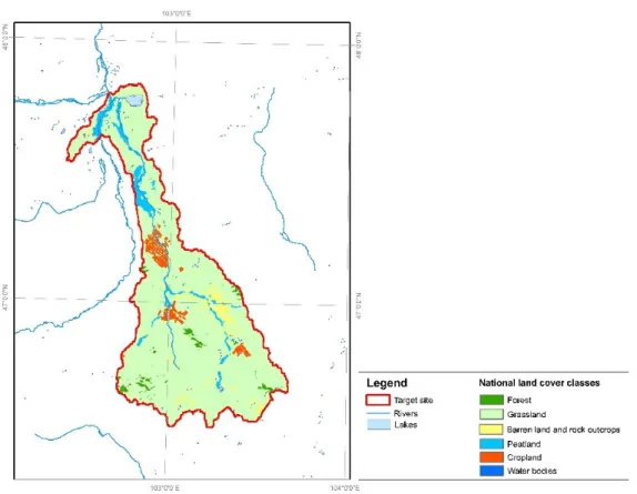 Figure 11. Land cover and land use of Ugii nuur target area Centroid coordinates: 103? 3' 26.680" E; 47? 1' 21.899" N Tsagaan Nuur