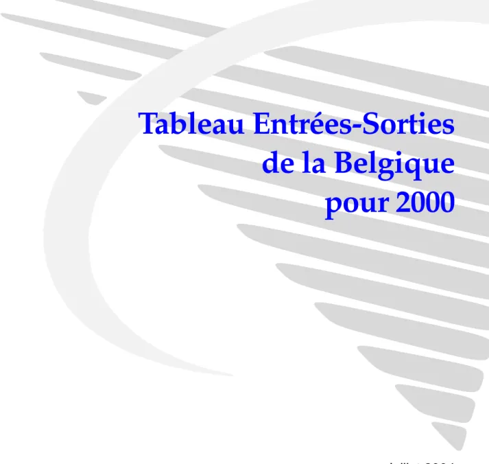 Tableau Entrées-Sorties de la Belgique pour 2000