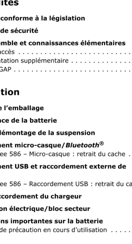 Table de matières