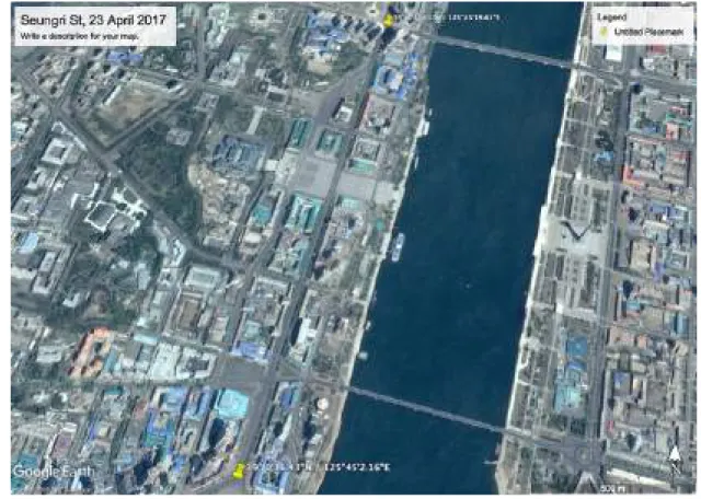 Figure 13. Satellite Data Source 1 Example Image: Seungri Street in Pyongyang, 23 April 2017 [Source: Google Earth Pro]