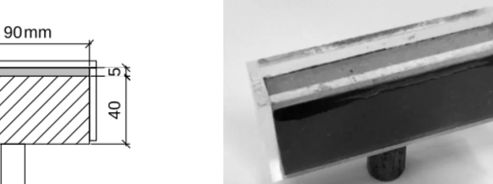 Figure 6.8: Test specimen geometry for X-ray imaging of water transport: