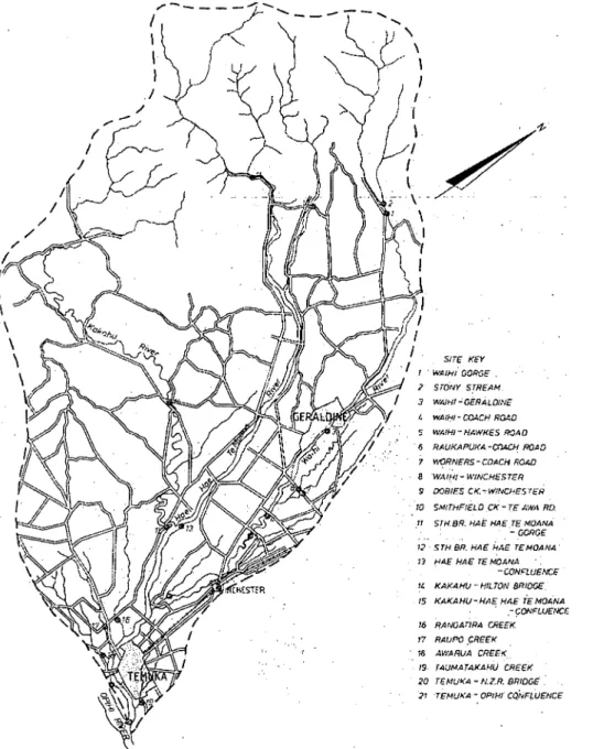 Figure 6 illustrates the Temuka catchment and the Waihi river as part of the catchment (De  Joux, 1981) 