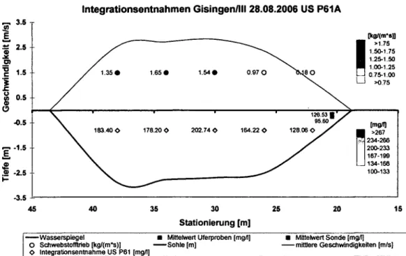Abbildung 32: Grafische Darstellung der Integrationsentnahme vom 28.08.2006 Gisingen/Ill  4.1.3.3 Integrationsentnahme vom 30.08.2006 