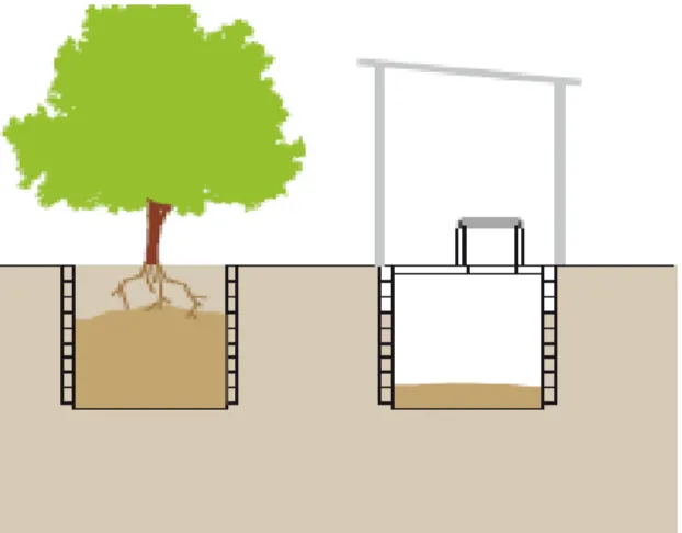 Fig. 13 Design Scheme of an Arborloo Pit (TILLEY  et al., 2008) 