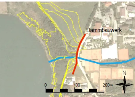 Abbildung 5-16: Dammbauwerk zur Verbesserung der Retentionswirkung des Kleinsees 
