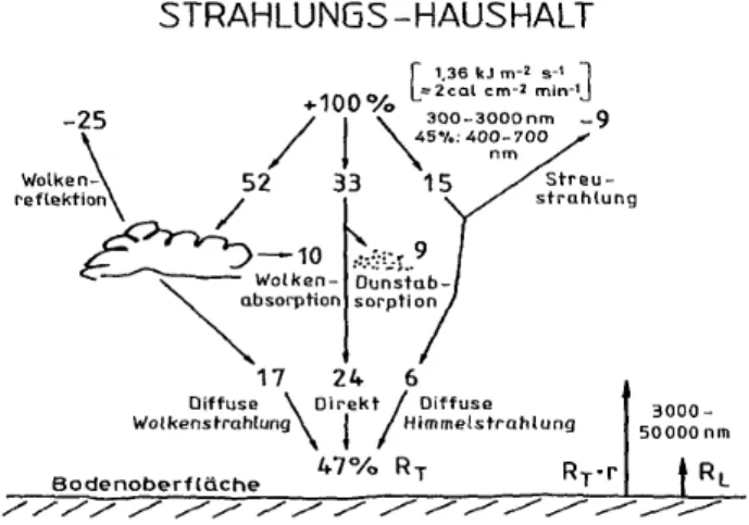 Abbildung 1: Strahlungshaushalt, (Ehlers, 1994) 