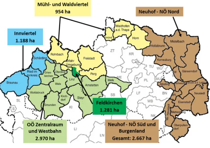 Abbildung 9: Vermehrungsgebiete SBL in Österreich 