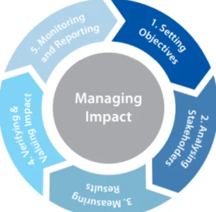 Abb. 5 The 5 steps of social impact measurement (Harling et al. 2015: 16) 