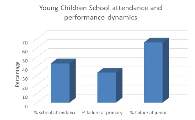 Figure 1: Young children school attendance vs academic performance