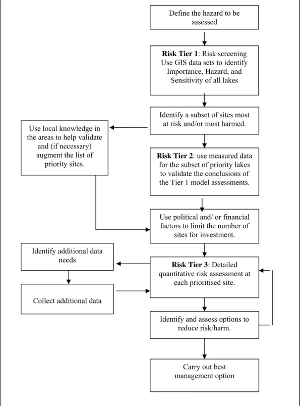Figure 1  Outline of the risk based prioritisation protocol approach for lakes  (modified from DETR, 2000) 
